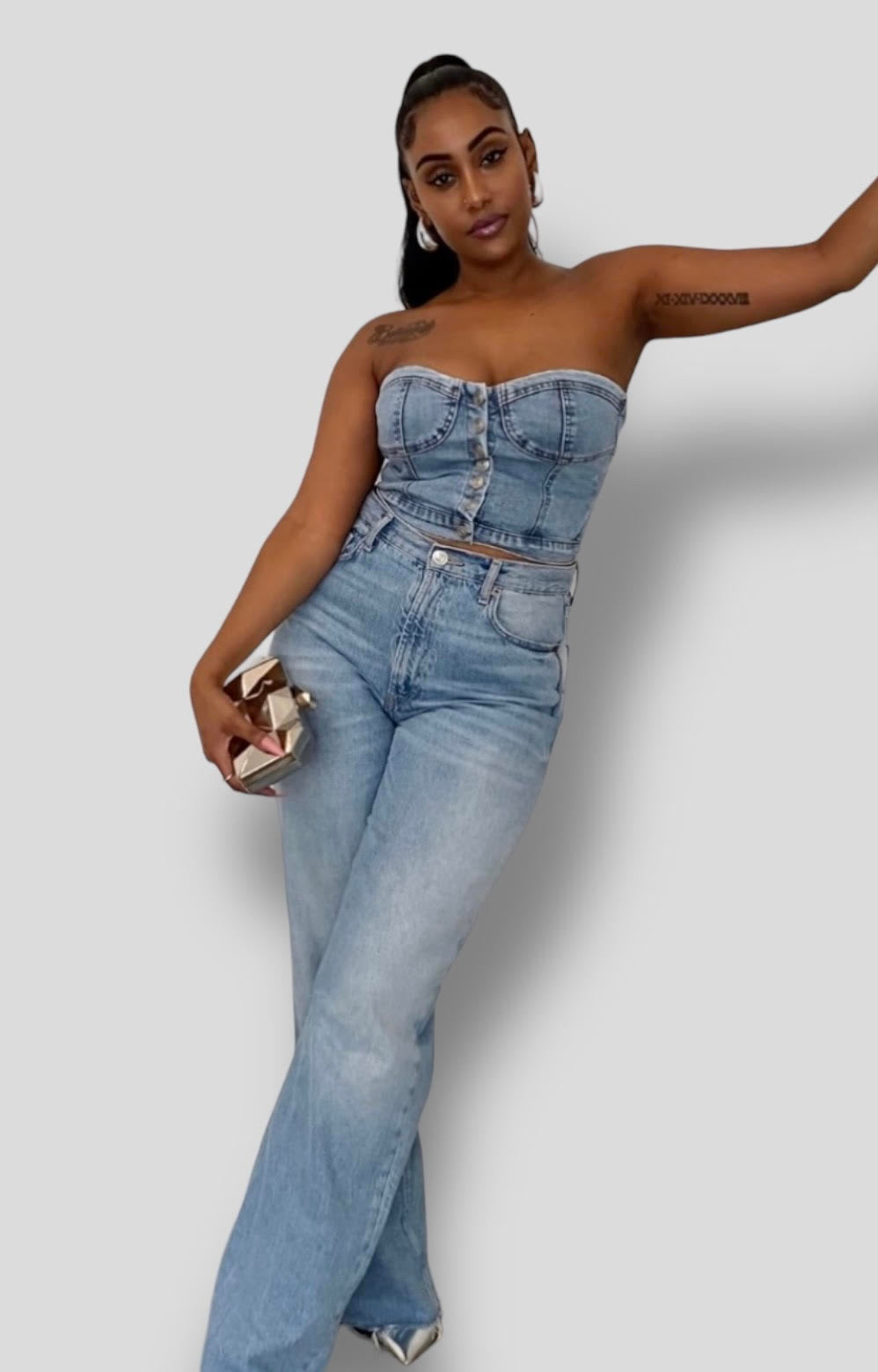 DIVINE DENIM CORSET TOP