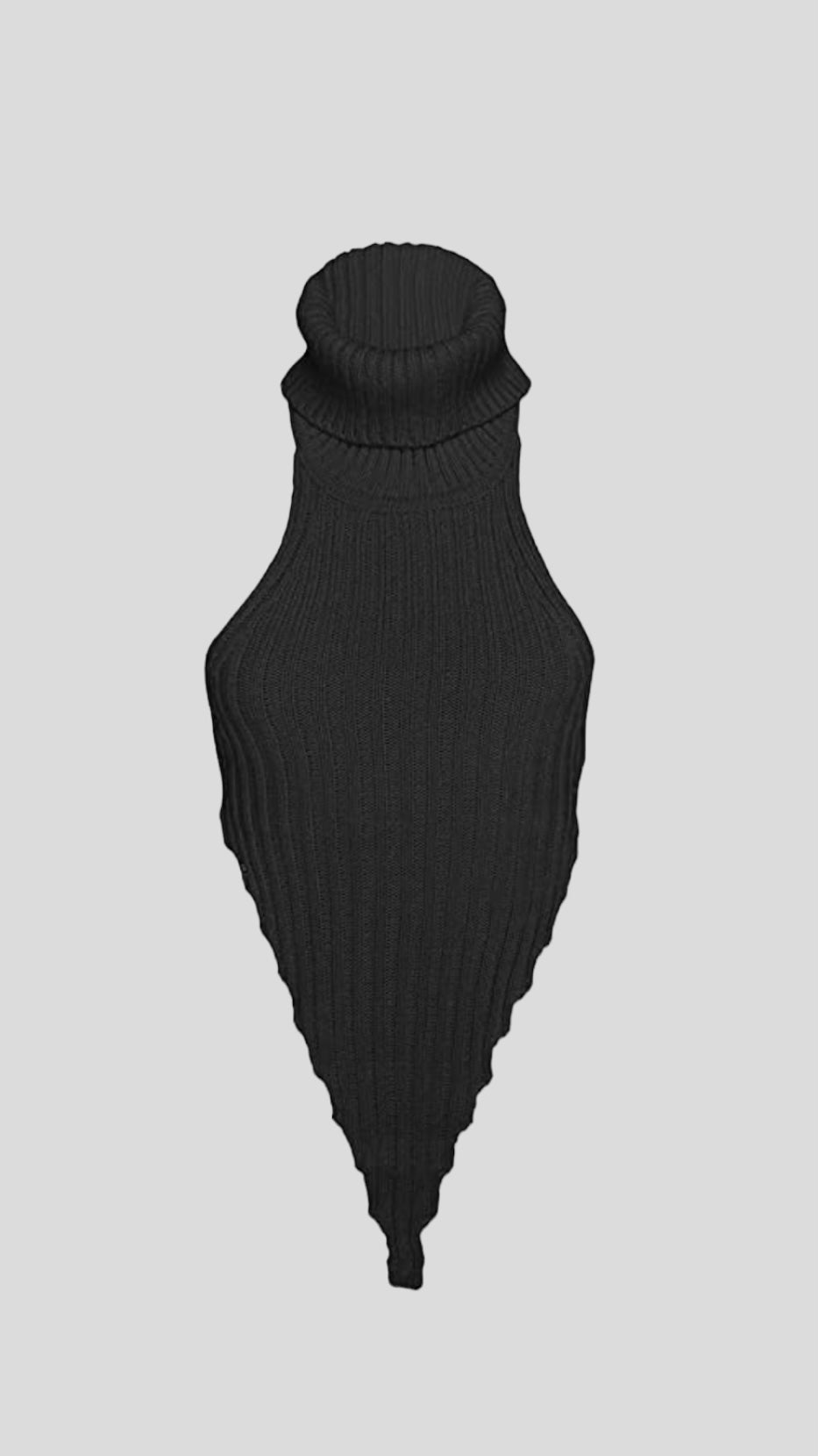 NOIR RIBBED KNIT HALTER