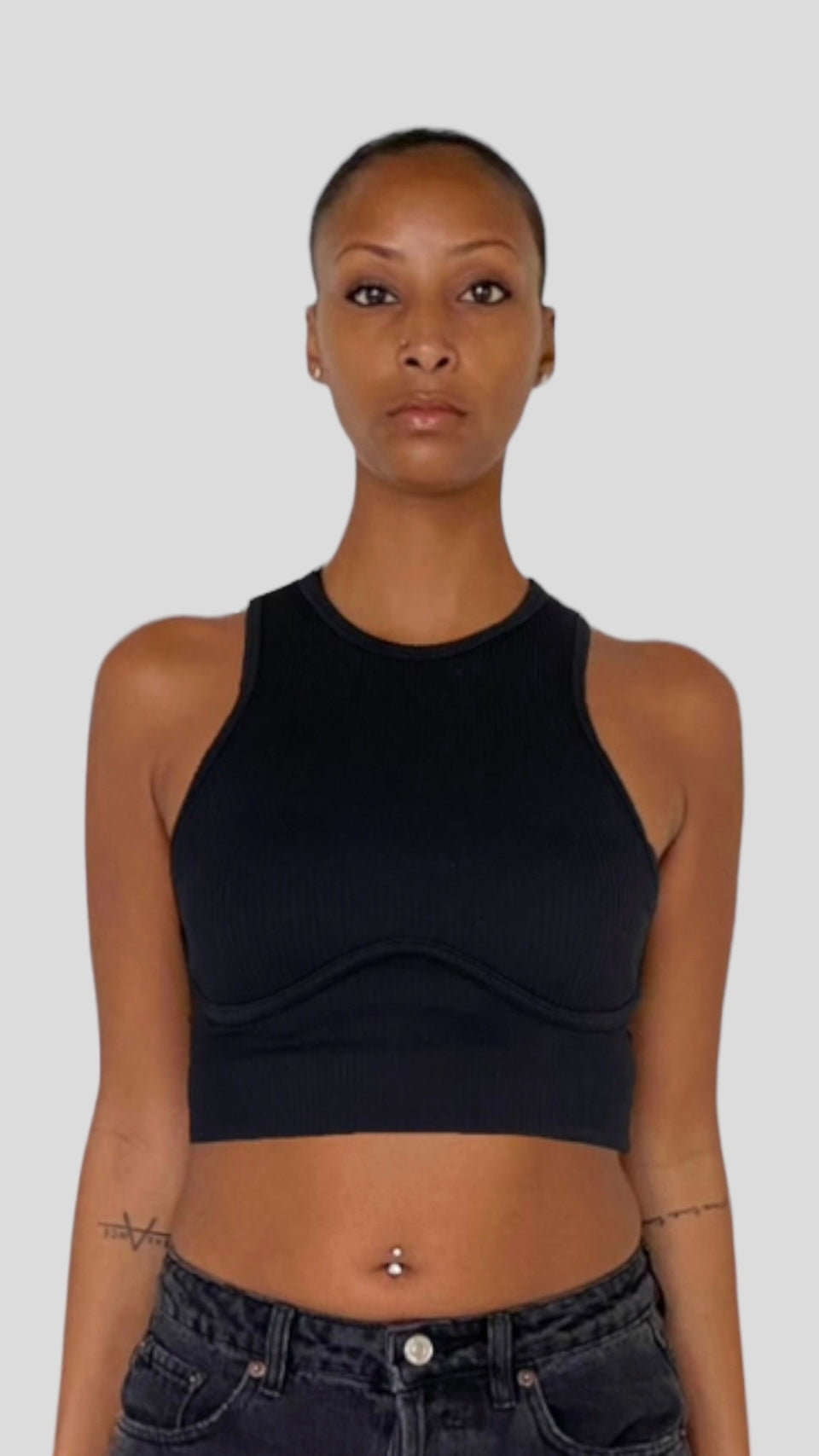 NOIR CONTOUR RIB TANK