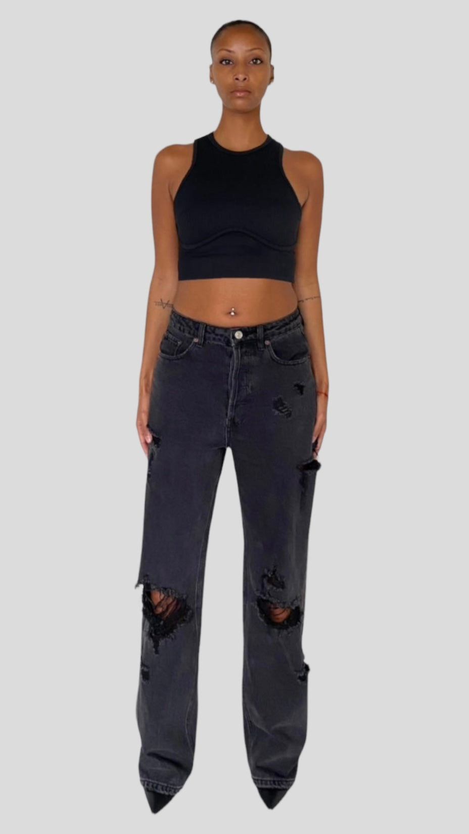 NOIR CONTOUR RIB TANK