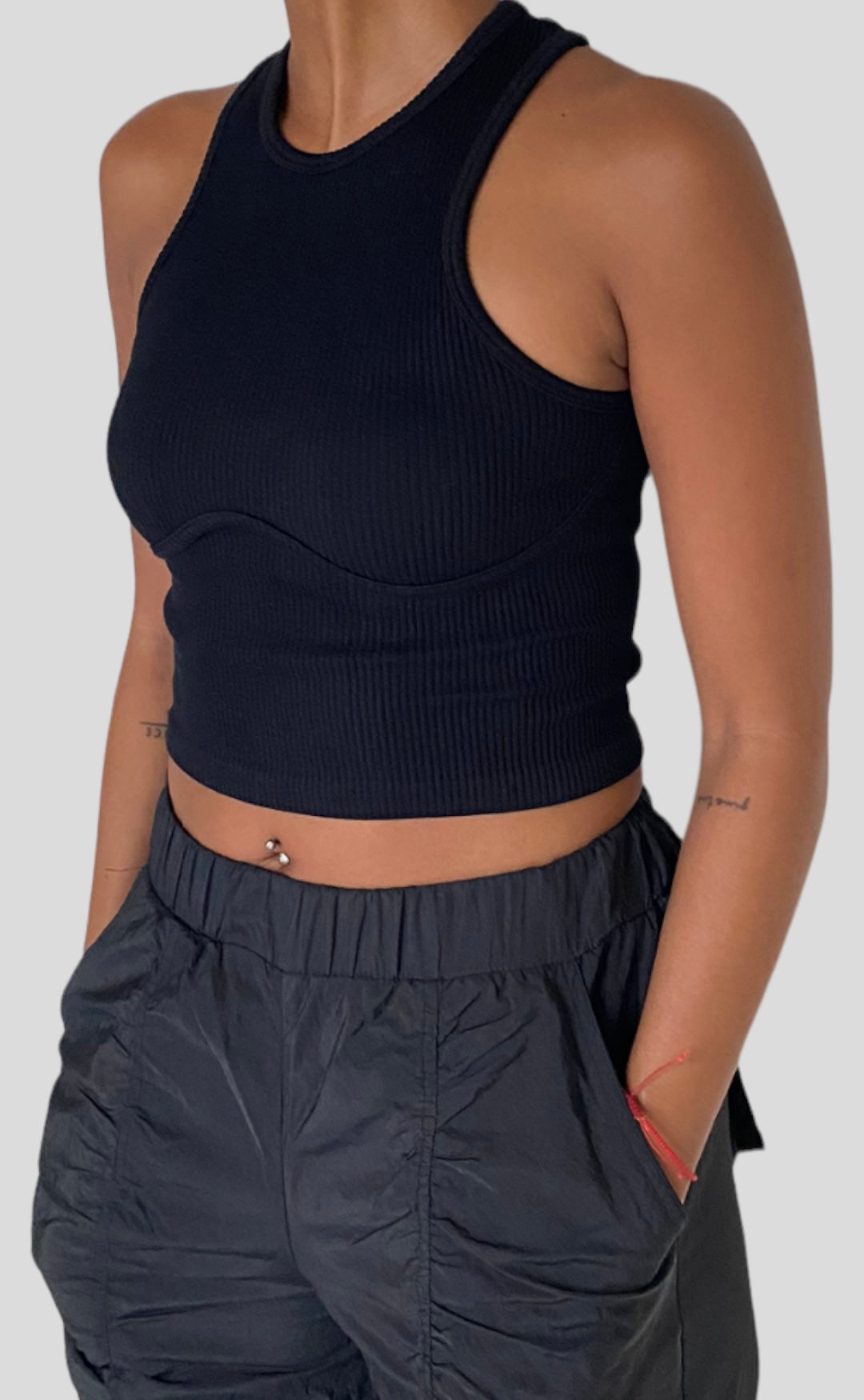 NOIR CONTOUR RIB TANK